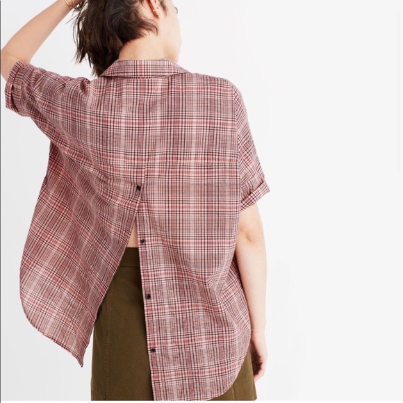 Madewell Pink Courier Button-back Shirt In Hartley Plaid - Picture 2 of 10